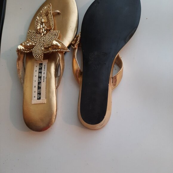 Brand New Designer Golden Sandals - Picture 4 of 4